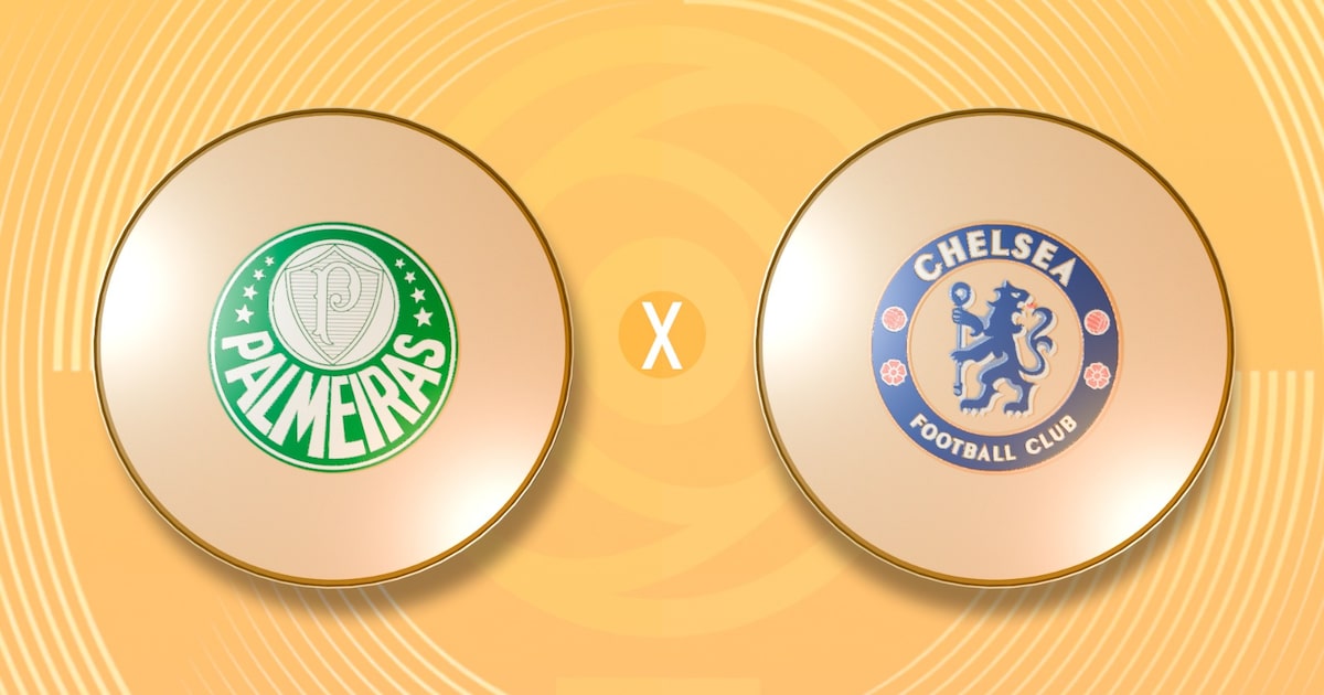 Palmeiras e Chelsea se enfrentam no Mundial de Clubes; veja onde assistir ao vivo Palmeiras e Chelsea duelam nesta sexta pelas quartas de final. (Foto: Arte/Estadão)