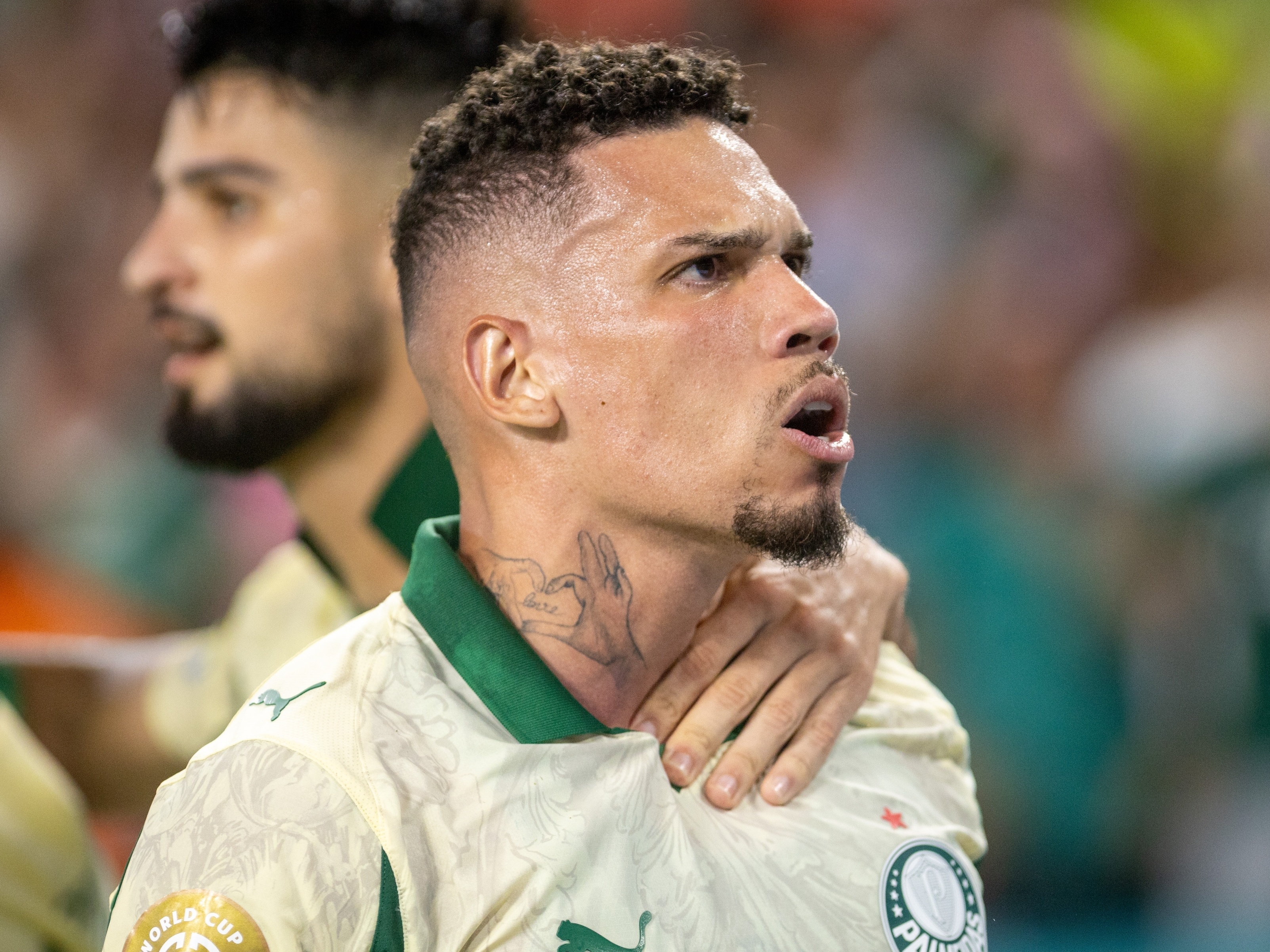 Paulinho comemora gol em Inter Miami x Palmeiras, jogo do Mundial (Foto: Eston Parker/ISI Photos/ISI Photos via Getty Images)