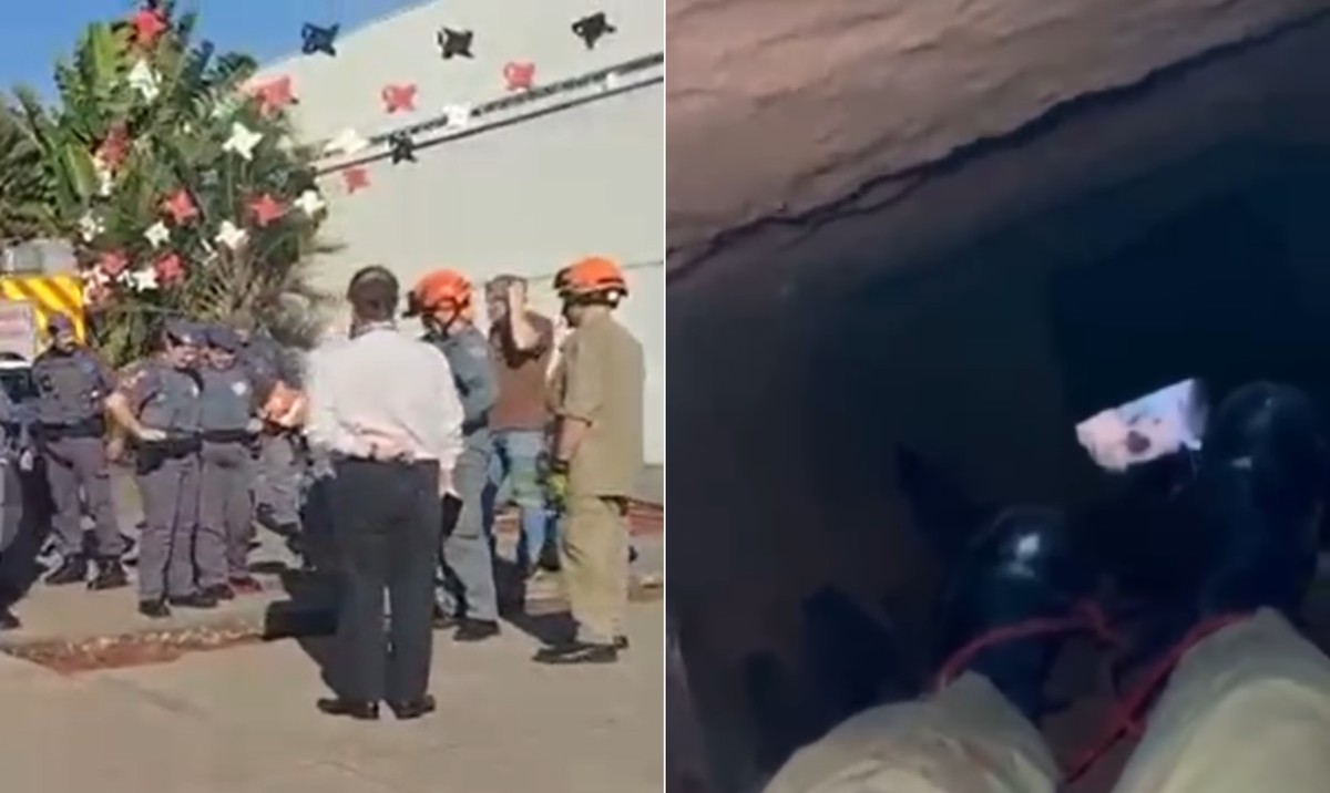 Túnel encontrado no interior de São Paulo tem cerca de 50 metros de extensão (Foto: Divulgação/PMESP)