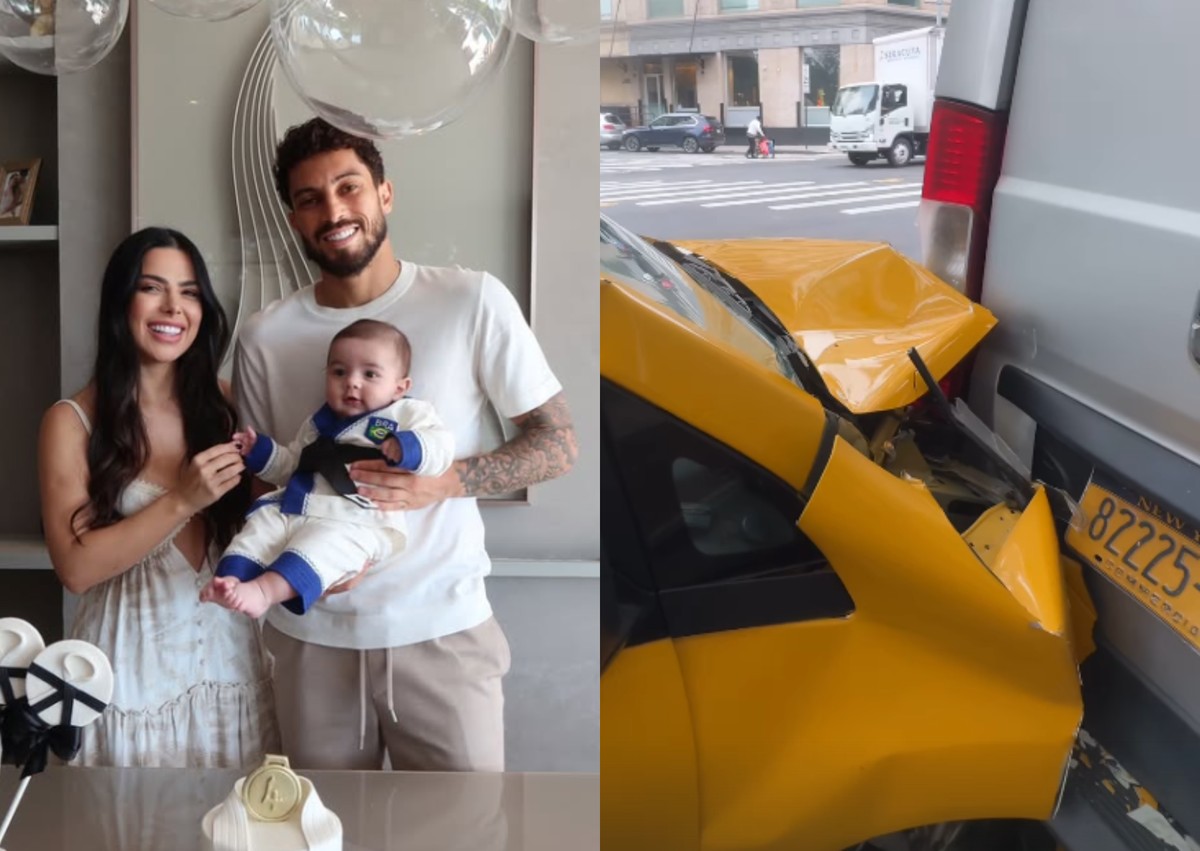 Esposa do jogador Alex Telles sofre acidente de carro durante mundial nos EUA (Foto: Reprodução/Instagram)