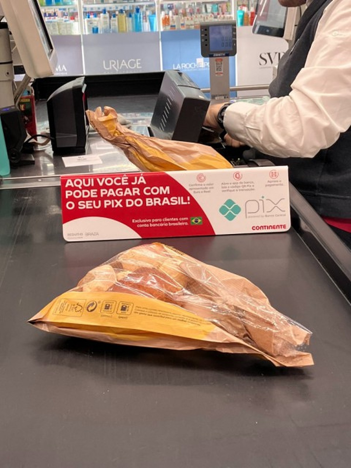 PIX é aceito em supermercado de Portugal — Foto: Reprodução/redes sociais