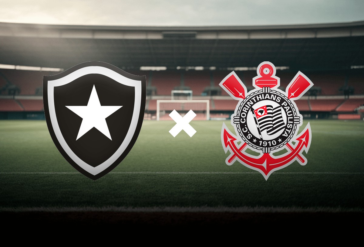 Botafogo e Corinthians se enfrentam no Brasileirão; veja onde assistir ao vivo Botafogo e Corinthians (Foto: Editoria de Artes)