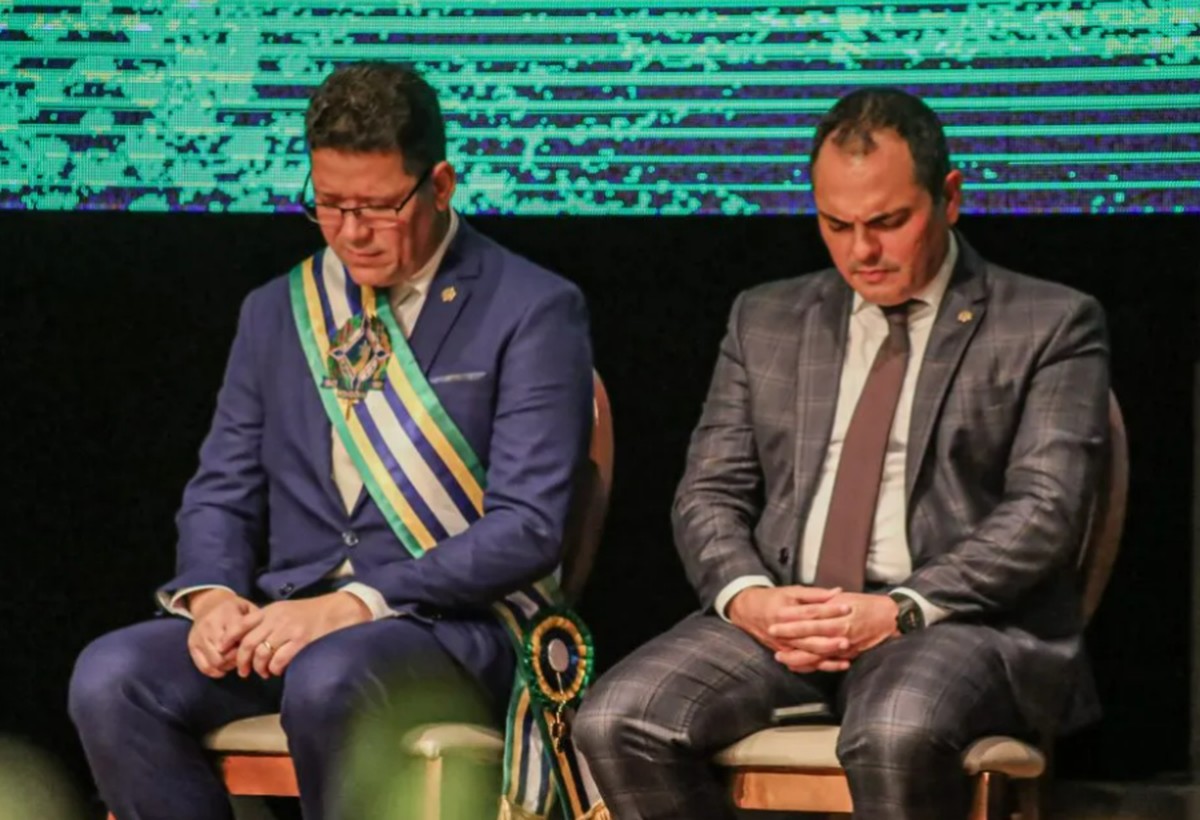 Deputados de Rondônia autorizam trabalho remoto para governador em viagem Marcos Rocha (à esq.), governador de Rondônia, e seu vice Sérgio Gonçalves (à dir.): rompidos (Foto: Secom/Gov. Rondônia)