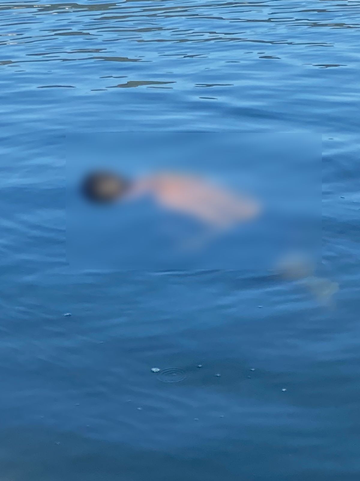 Corpo encontrado boiando na Lagoa Rodrigo de Freitas na manhã desta segunda-feira (21). (Foto: Divulgação)