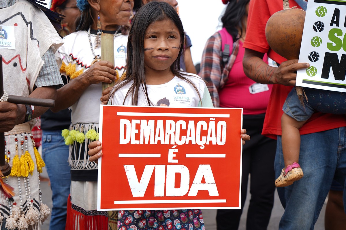 Violência contra indígenas no Brasil atinge recorde em 2024, aponta relatório Primeiro dia de atividade do 19º Acampamento Terra Livre (ATL) realizado entre os dias 24 e 28 de abril de 2023. (Foto: Maiara Dourado/Cimi)