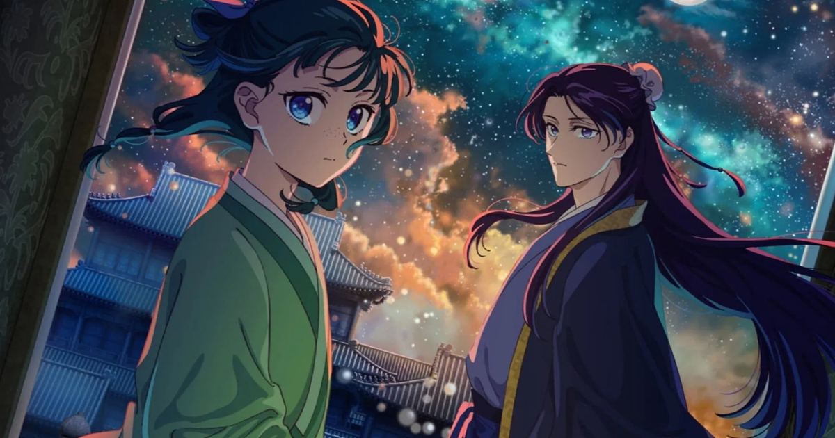 Arte especial celebra o fim da 2ª temporada de Diários de uma Apotecária O final da 2ª temporada de Diários de uma Apotecária acaba de ganhar uma arte com Jinshi e Maomao - veja (Foto: Reprodução)