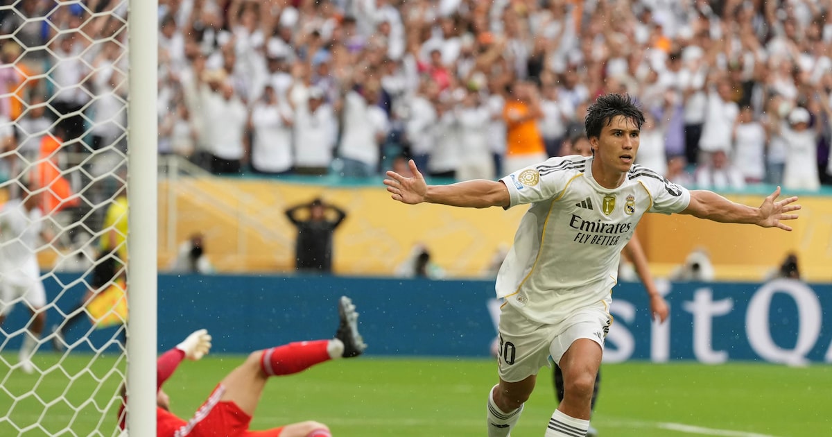 Gonzalo García marca gol decisivo e leva Real Madrid às quartas do Mundial Gonzalo García anotou o gol da vitória do Real Madrid sobre a Juventus nesta terça, em Miami. (Foto: Rebecca Blackwell/AP)