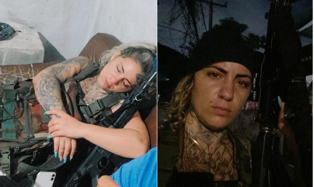 Traficante conhecida como Diaba Loira é encontrada morta em Cascadura Eweline Passos Rodrigues, de 28 anos. Conhecida como “Diaba Loira”, ela teria se envolvido com o Comando Vermelho (CV) a partir de 2022, após sofrer tentativa de feminicídio, e, agora, após um rompimento com a facção, teria se aliado ao Terceiro Comando Puro (TCP). (Foto: Reprodução)