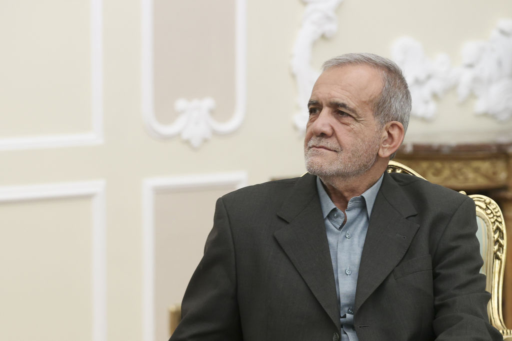 Presidente do Irã, Masoud Pezeshkian, em Teerã (29/7/2024) (Foto: Presidência Iraniana/AFP)