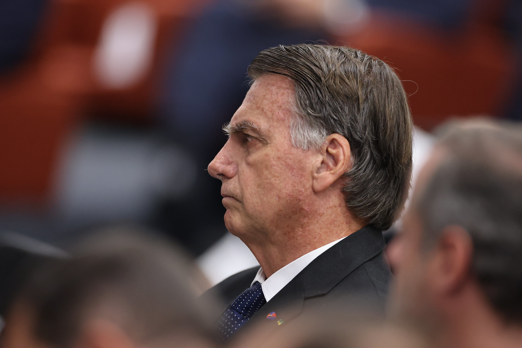 Jair Bolsonaro durante interrogatórios dos réus da Ação Penal (AP) 2668 (Foto: Ton Molina/STF)
