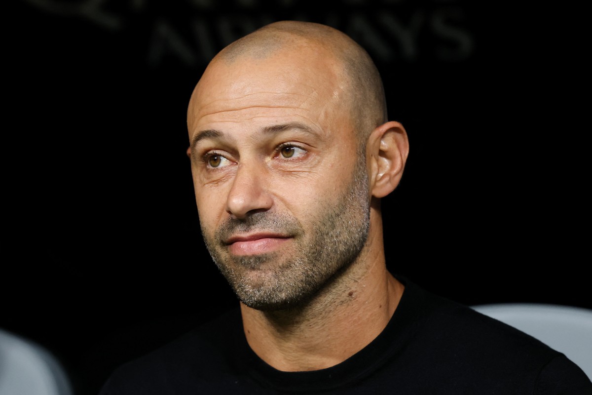 Javier Mascherano, técnico do Inter Miami durante a partida das oitavas de final da Copa do Mundo de Clubes com PSG (Foto: Alex Grimm / Getty images North America/ Getty Images via AFP)
