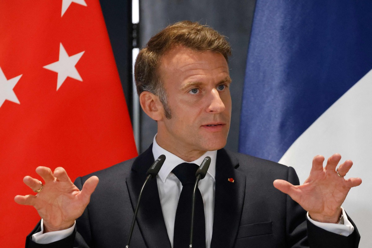 Macron solicita ao Irã moderação e retorno às negociações diplomáticas O presidente francês, Emmanuel Macron, falou com o presidente iraniano e pediu 'moderação' e retorno 'à via diplomática' (Foto: Ludovic Marin/AFP)
