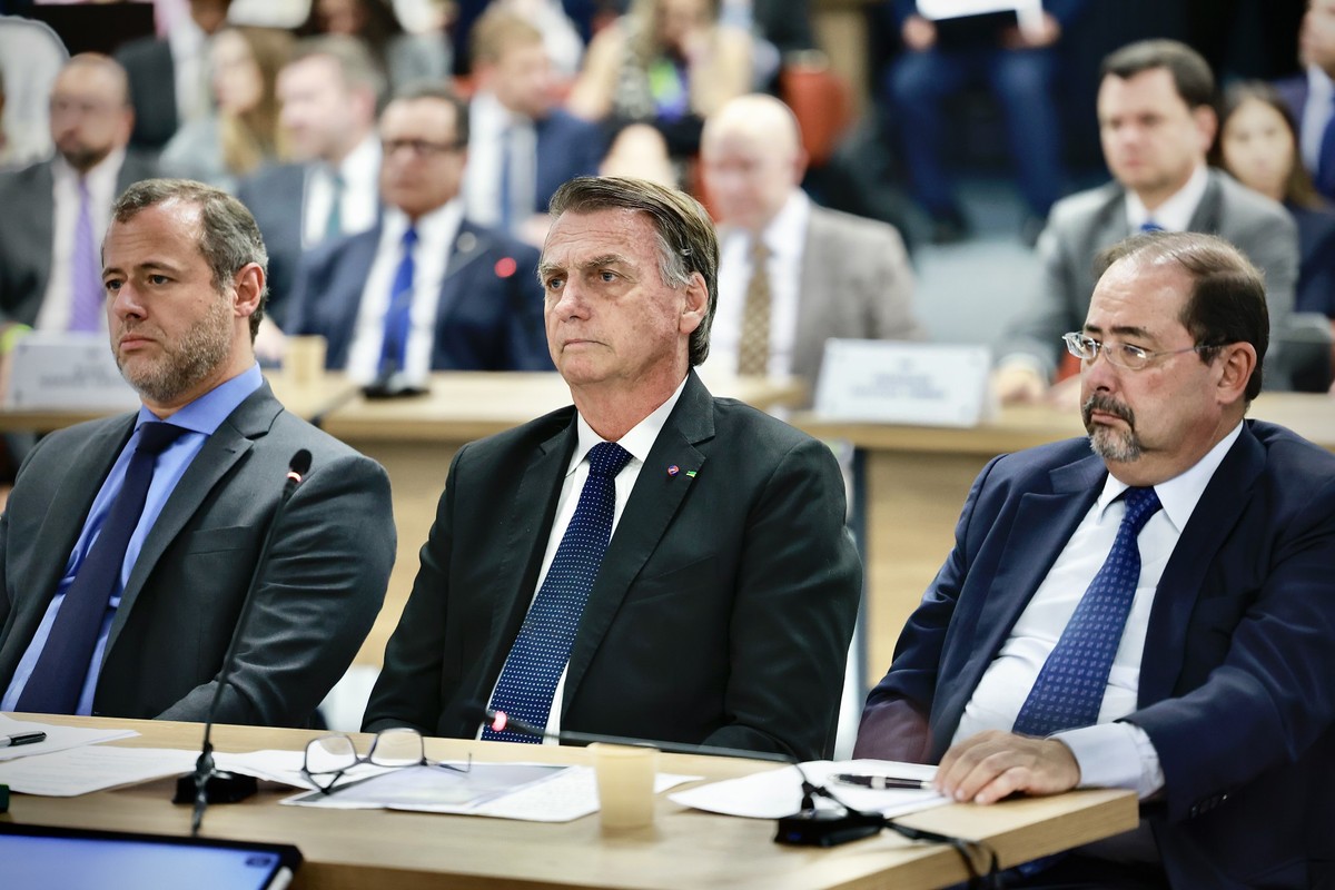 Ex-presidente Jair Bolsonaro presta depoimento no STF (Foto: Fellipe Sampaio/STF)