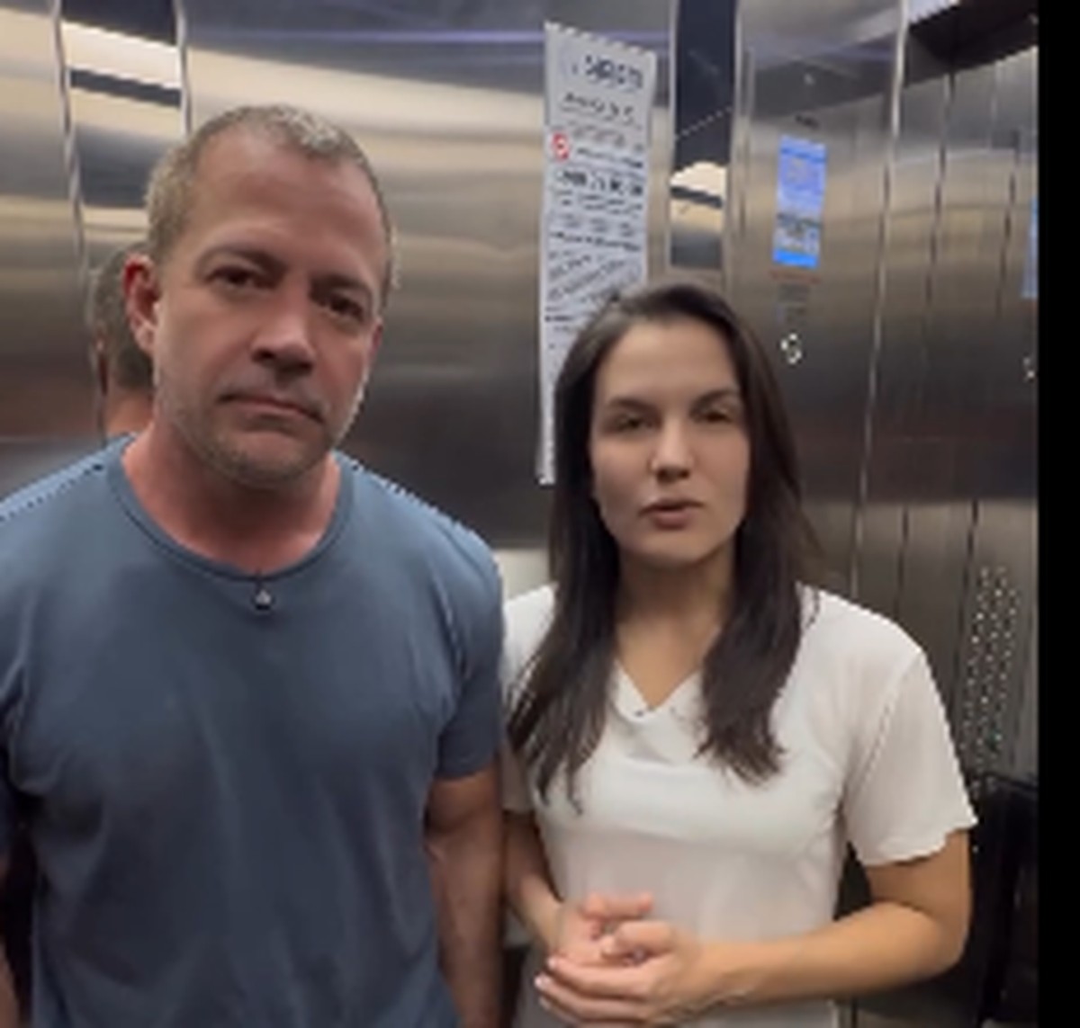 Malvino Salvador e Kyra Gracie ensinam defesa pessoal em vídeo viral de elevador Malvino Salvador e Kyra Gracie ensinam técnicas de autodefesa (Foto: Reprodução)
