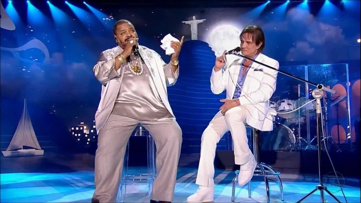 Roberto Carlos e Arlindo Cruz — Foto: Reprodução/YouTube