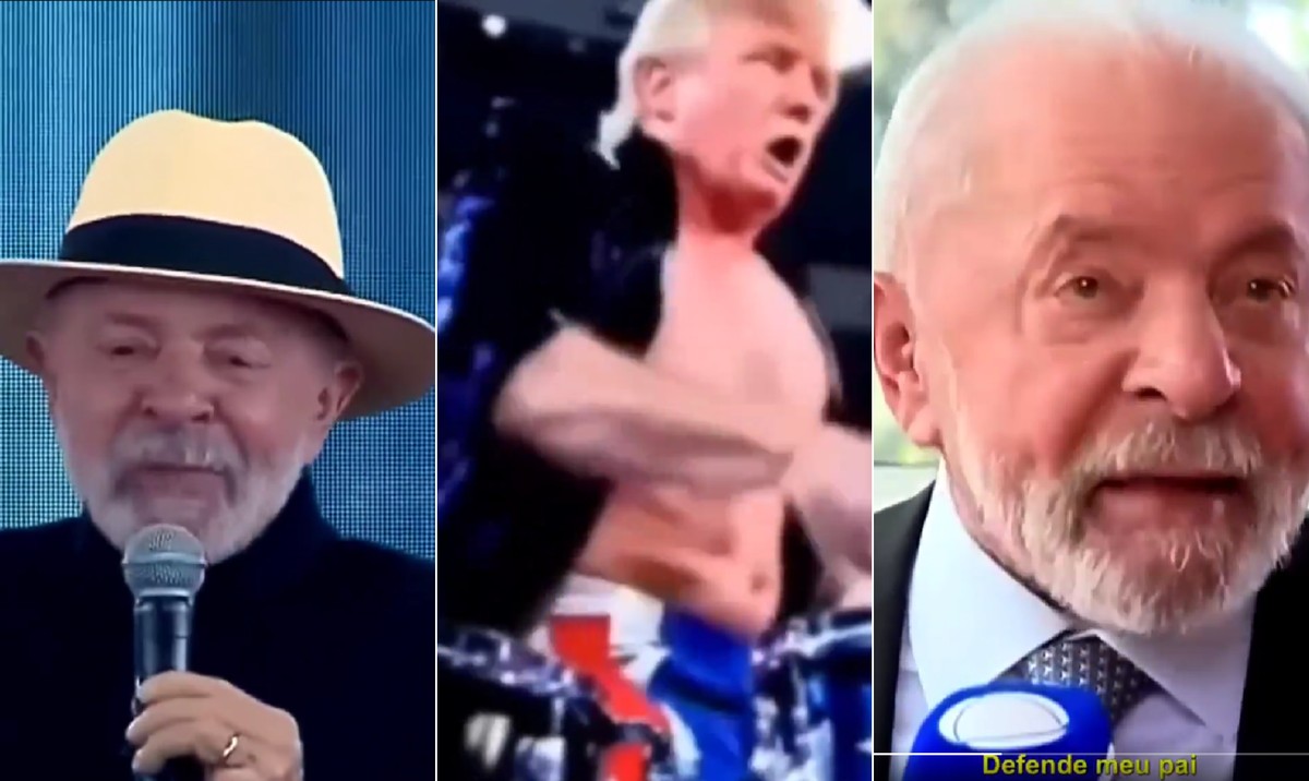 Lula transforma discurso em música e inspira rock e eletrônica nas redes sociais Montagem usa imagens falsas de Trump e reais de Lula (Foto: Reprodução)