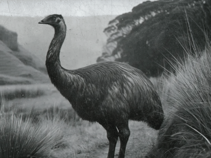 Empresa planeja recriar ave gigante extinta há 500 anos com tecnologia avançada Ave moa, nativa da Nova Zelândia, chegava a medir 3,6 metros (Foto: Divulgação/Colossal Laboratories & Biosciences)