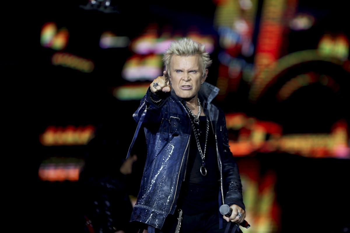 Billy Idol revela que não se surpreendeu com a paternidade após nova descoberta Billy Idol no Palco Mundo (Foto: MARCELO THEOBALD)