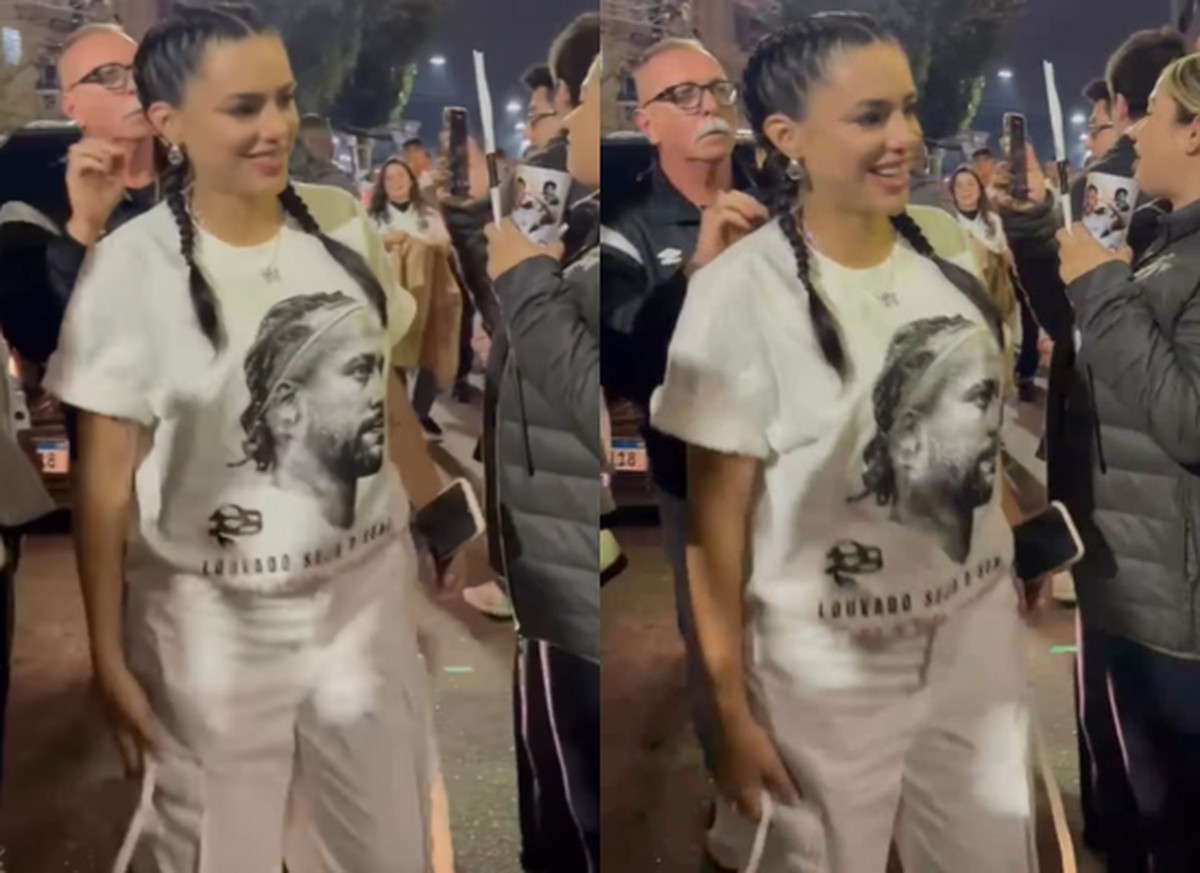 Bruna Biancardi chega para assistir jogo do Santos na Vila Belmiro (Foto: Reprodução/ Instagram)