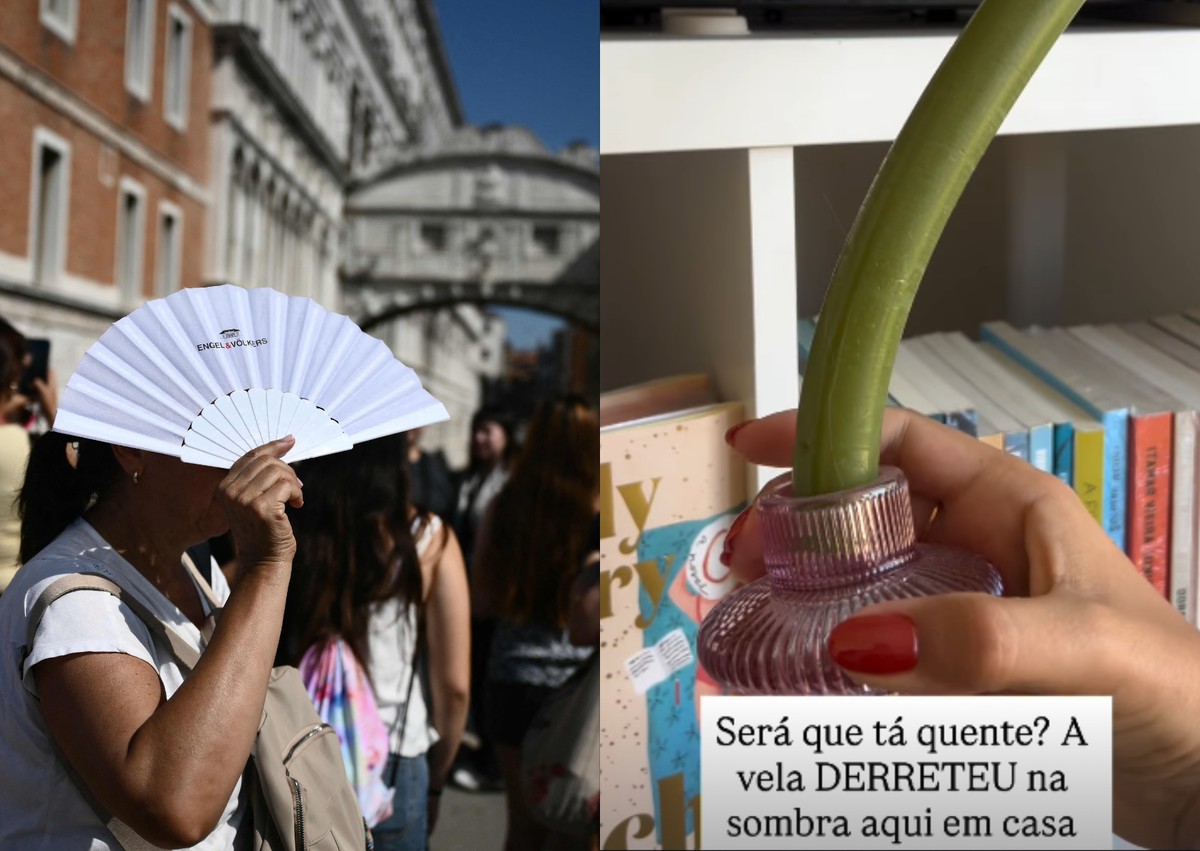 Onda de calor faz vela derreter em Barcelona, na Espanha (Foto: Marco Bertorello/AFP)