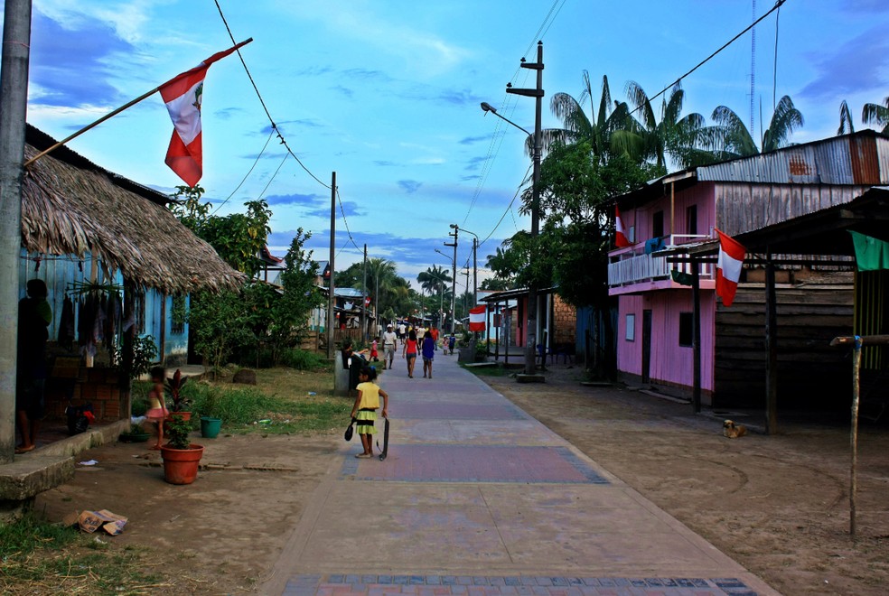 A ilha de Santa Rosa, na tríplice fronteira entre Brasil, Peru e Colômbia (Foto: Governo do Peru)