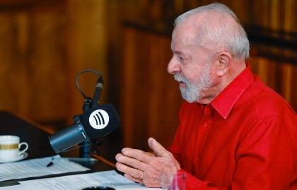Lula reafirma apoio à exploração de petróleo na Margem Equatorial Presidente da República, Luiz Inácio Lula da Silva, durante gravação para o podcast "Mano a mano". (Foto: Ricardo Stuckert / PR)