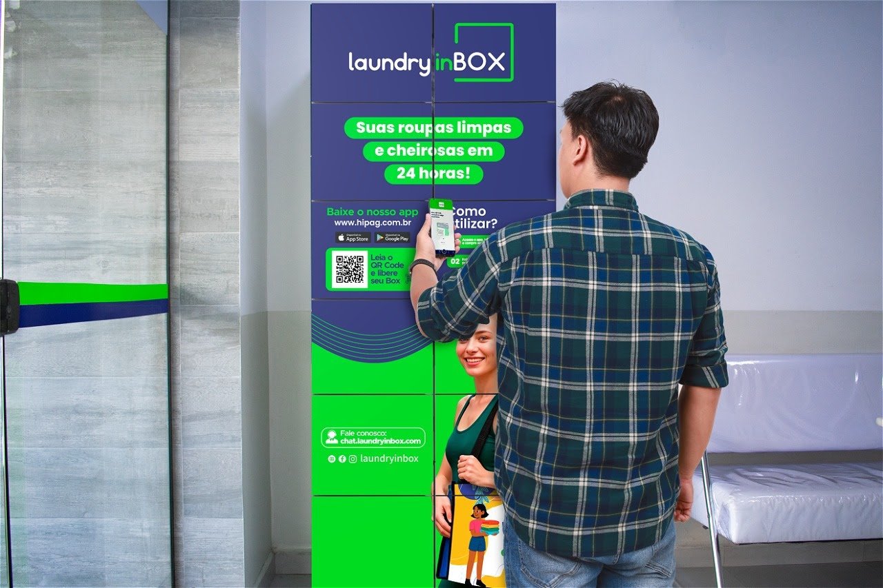 Grupo lança plataforma de lavanderias sob demanda no Brasil Laundry in Box (Grupo Hi/Divulgação)