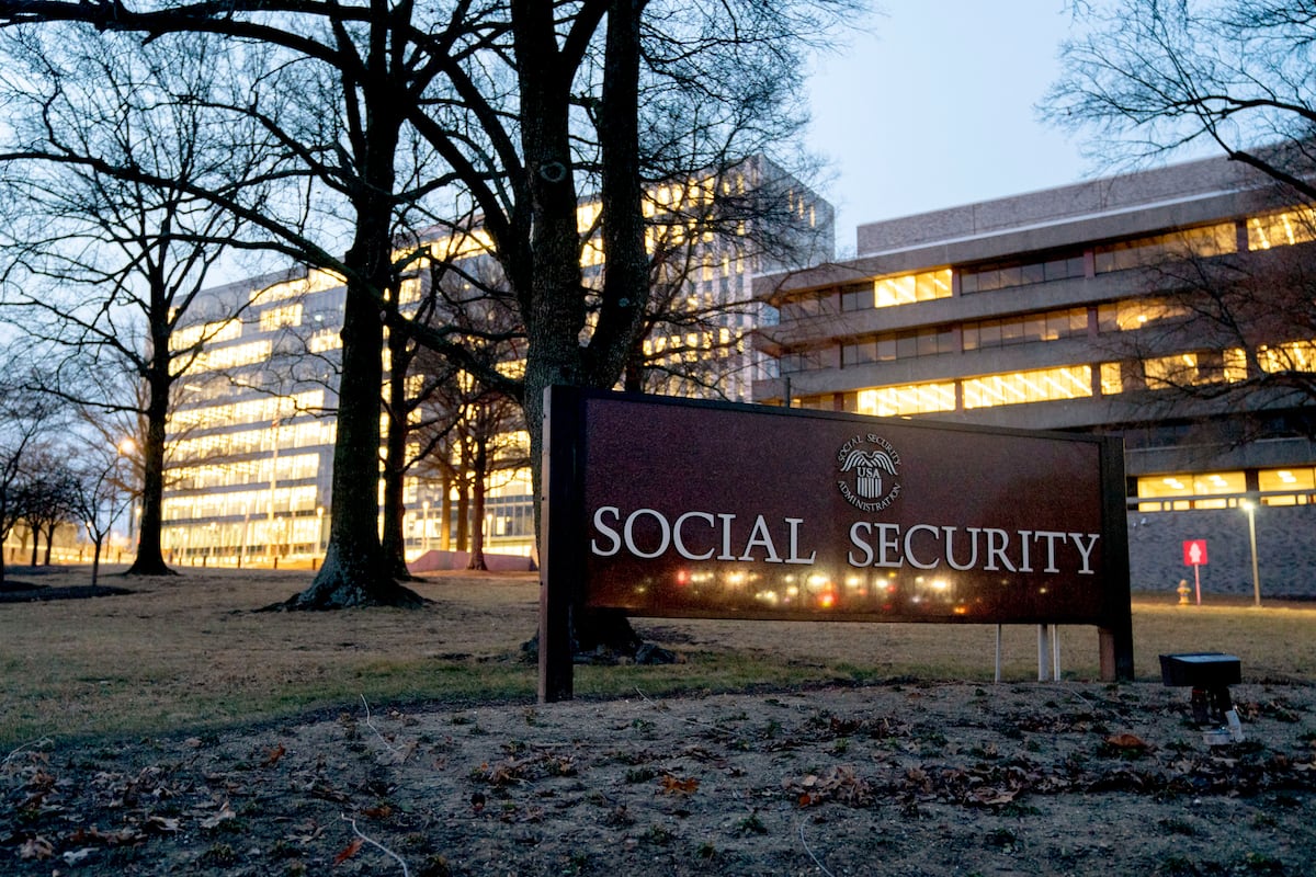 A sede da Administração do Seguro Social dos Estados Unidos, em Maryland, no dia 19 de fevereiro de 2025. (Foto: Stefani Reynolds/Bloomberg)