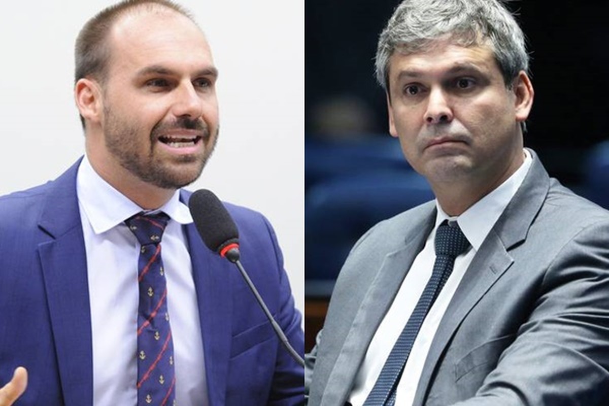 PT solicita suspensão de mandato e bloqueio de salário de Eduardo Bolsonaro Eduardo Bolsonaro e Lindbergh Farias (Foto: Ailton de Freitas/Ag. O Globo e Gilmar Felix)