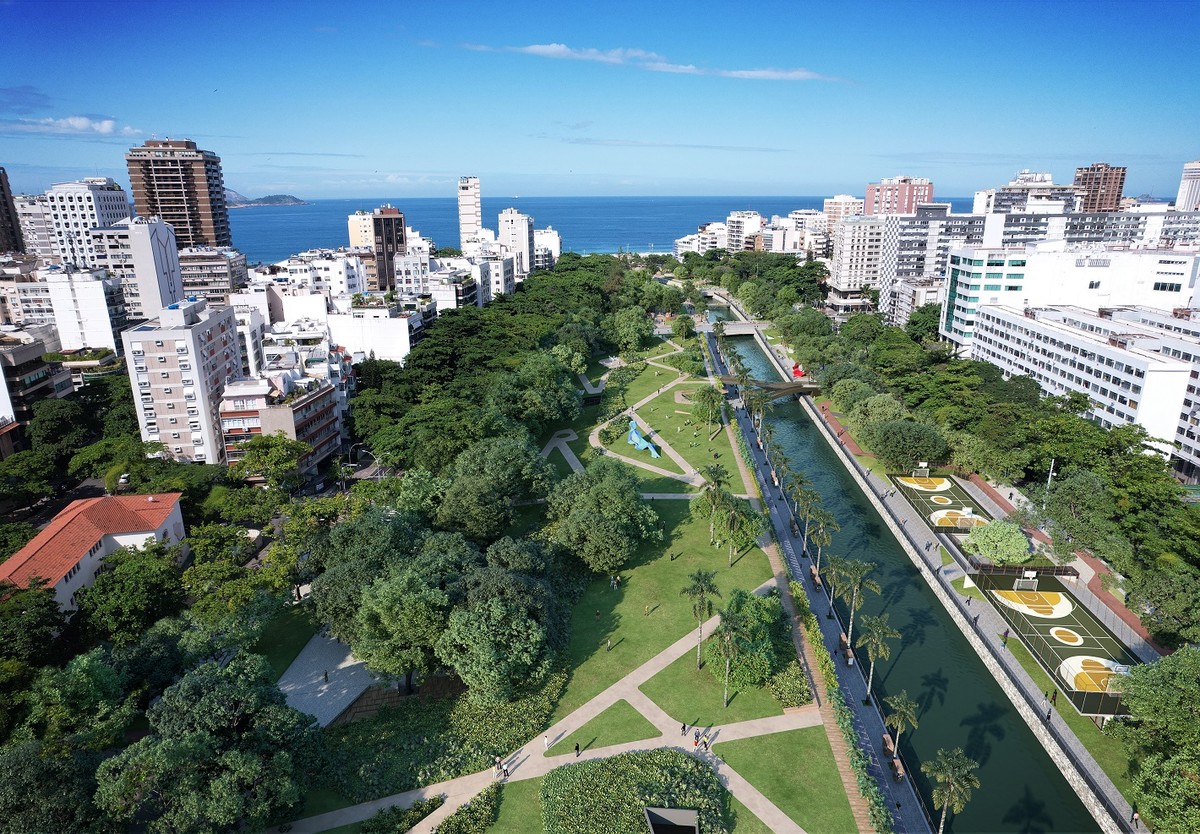 Projeção em 3D do projeto de revitalização do Parque Jardim de Alah (Foto: Divulgação/Rio + Verde)