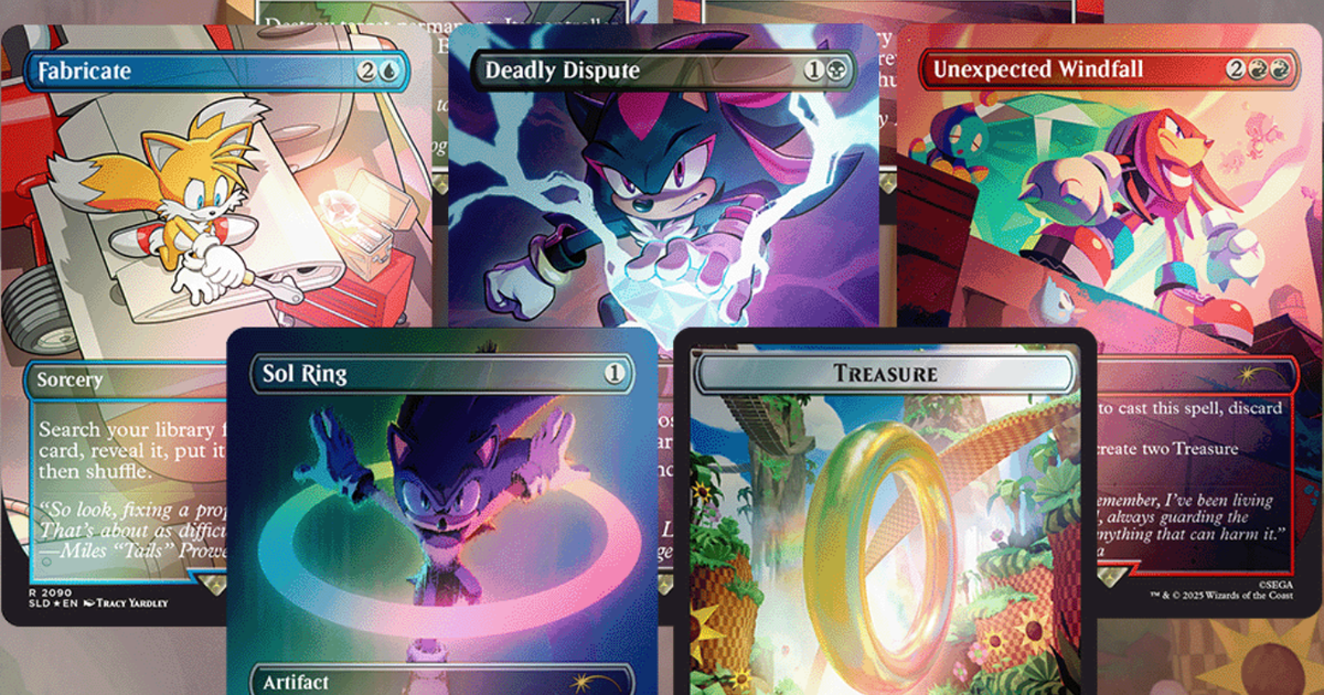 Sonic e Magic: The Gathering lançam cartas em colaboração inédita A Hasbro revelou hoje a collab entre Sonic the Hedgehog e Magic the Gathering - veja todas as cartas disponíveis (Foto: Reprodução)