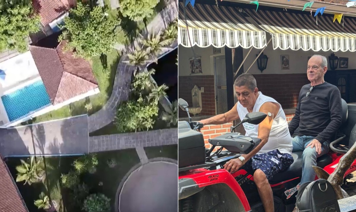 Zeca Pagodinho apresenta seu sítio com cavalos, gatos e triciclo em Xerém Sítio de Zeca Pagodinho, em Xerém, recebeu visita de Ney Matogrosso (Foto: Reprodução/TV Globo e Instagram)