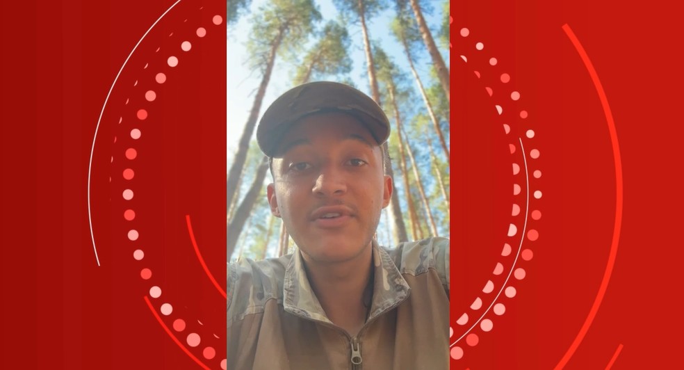 Paranaense teme não conseguir deixar a Ucrânia devido a contrato de treinamento Lucas compartilha nas redes sociais medo de ir para linha de frente do conflito (Foto: Arquivo pessoal)