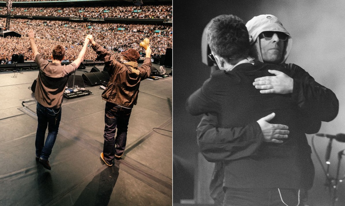 Noel e Liam Gallagher durante volta do Oasis aos palcos (Foto: Reprodução / X: @oasis)