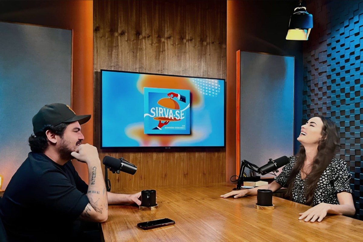 Nova temporada do podcast 'Sirva-se' revela segredos da gastronomia brasileira Menandro Rodrigues com a chef Heaven Delhaye, ex-Masterchef Profissionais (Foto: Divulgação)