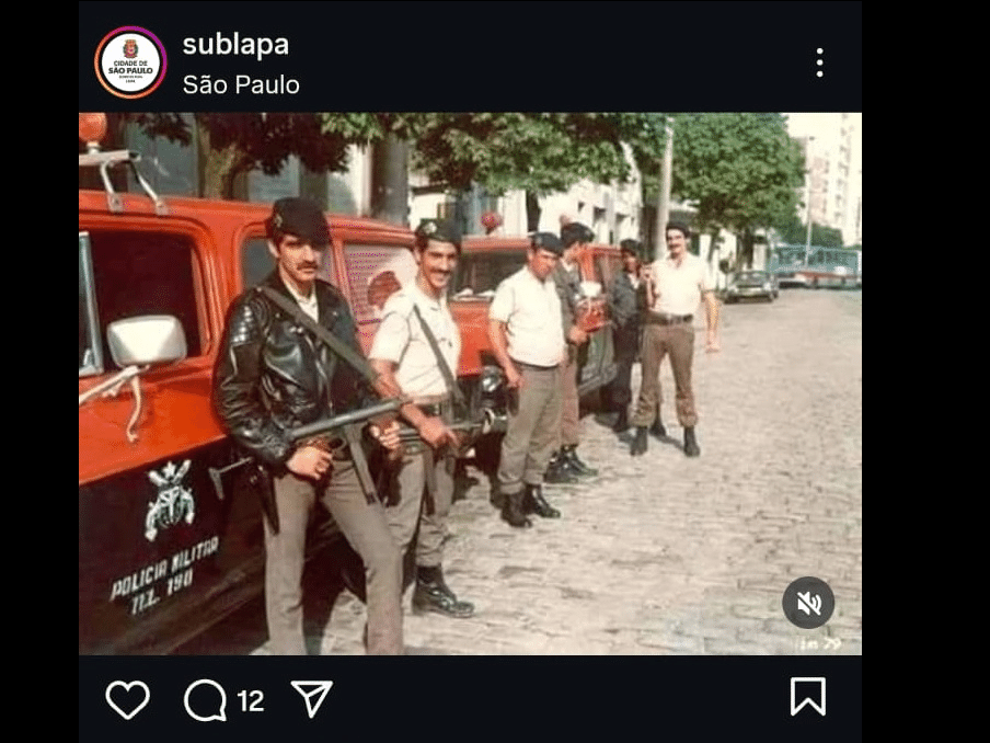 Subprefeitura de São Paulo elogia PM da ditadura e apaga postagem polêmica Publicação da subprefeitura da Lapa, em São Paulo, elogiando atuação da PM na ditadura (Foto: Reprodução)