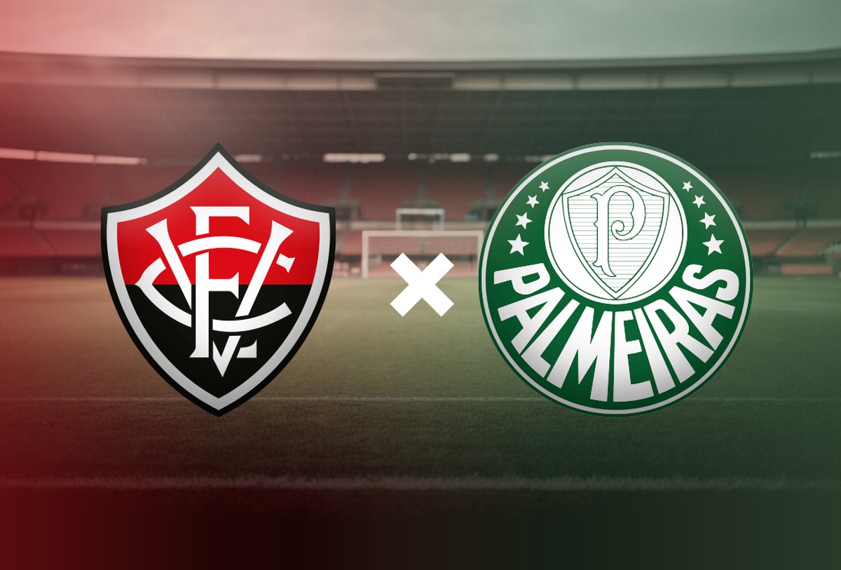 Vitória e Palmeiras se enfrentam ao vivo no Campeonato Brasileiro hoje Vitória e Palmeiras (Foto: Editoria de Arte)