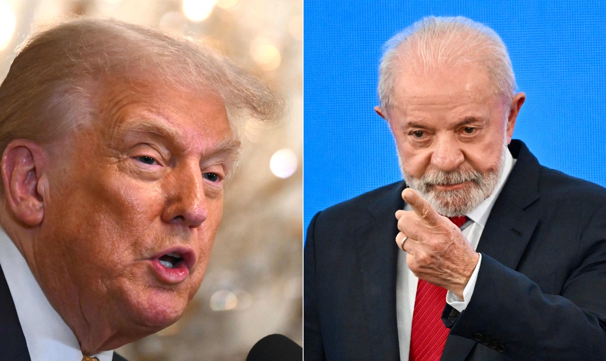 EUA buscam metais brasileiros e Lula afirma que podem exportar ferro Donald Trump e Lula (Foto: Montagem com fotos da AFP)