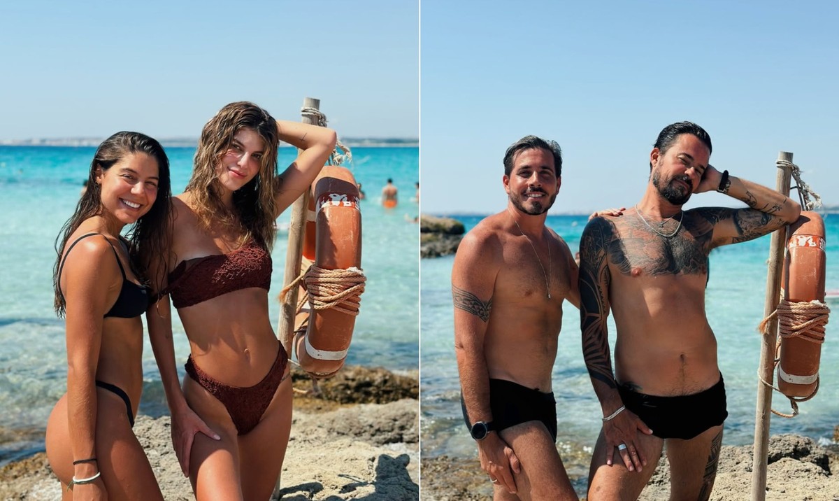Maria Luiza e Paulo Vilhena compartilham momentos de férias na Itália Maria Luiza e Paulo Vilhena com amigos em Puglia (Foto: Reprodução/Instagram)