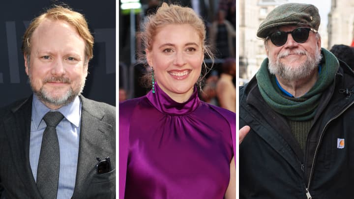 Netflix atrai diretores renomados e desafia o cinema tradicional Diretores de cinema Rian Johnson (E), Greta Gerwig (C) e Guillermo Del Toro (D) (Foto: Getty Images)