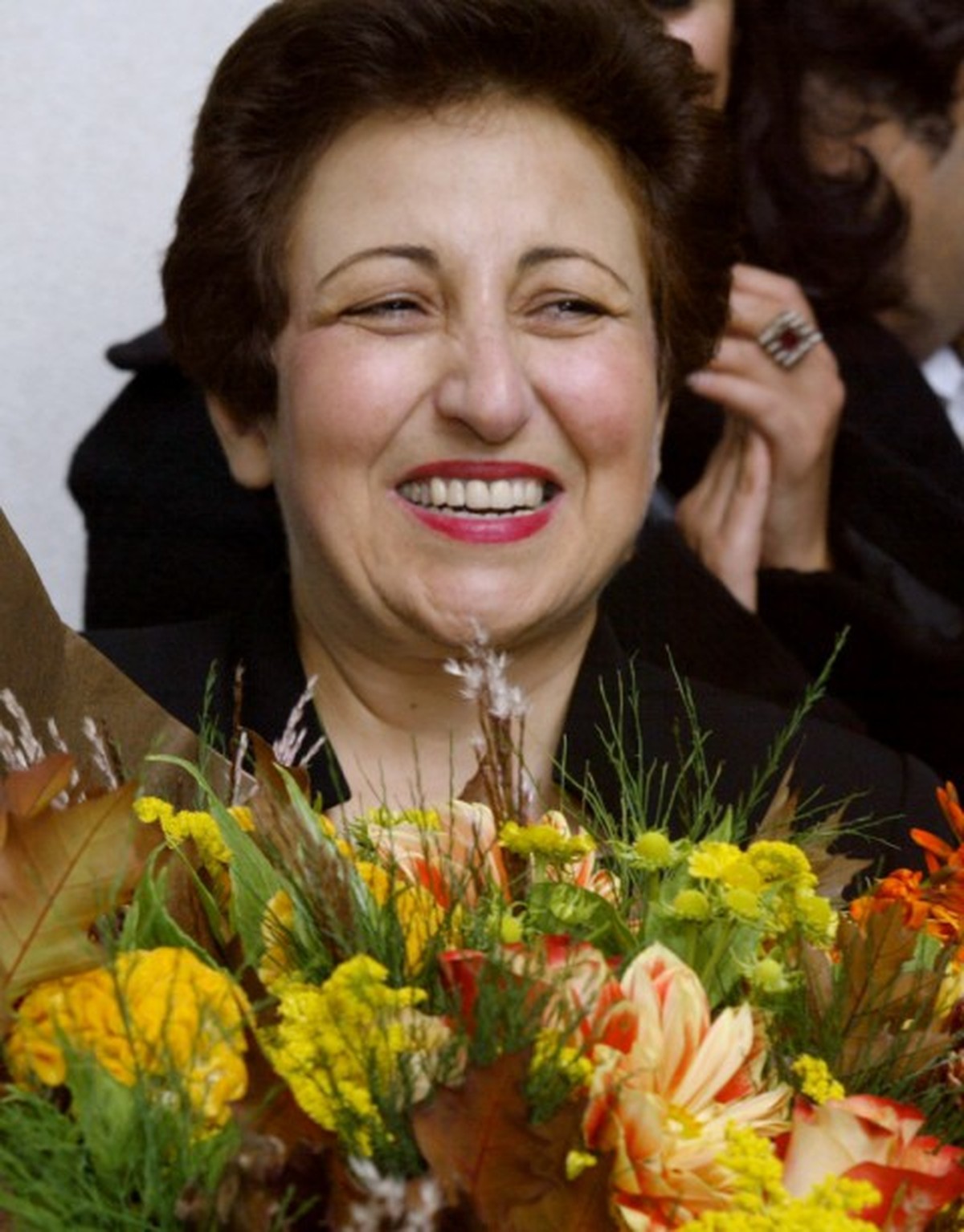 Aumenta a esperança de derrubar regime no Irã, afirma Nobel da Paz em entrevista Shirin Ebadi posa na sede da Federação Internacional de Direitos Humanos em Paris após receber o Nobel em 2003 (Foto: GABRIEL BOUYS/ AFP)