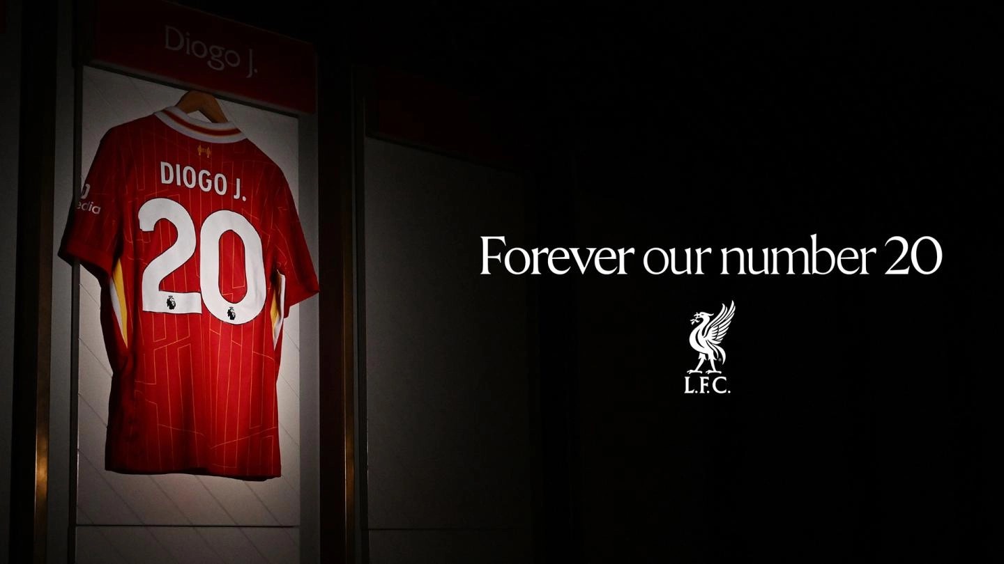 Liverpool homenageia Diogo Jota e retira número 20 de circulação