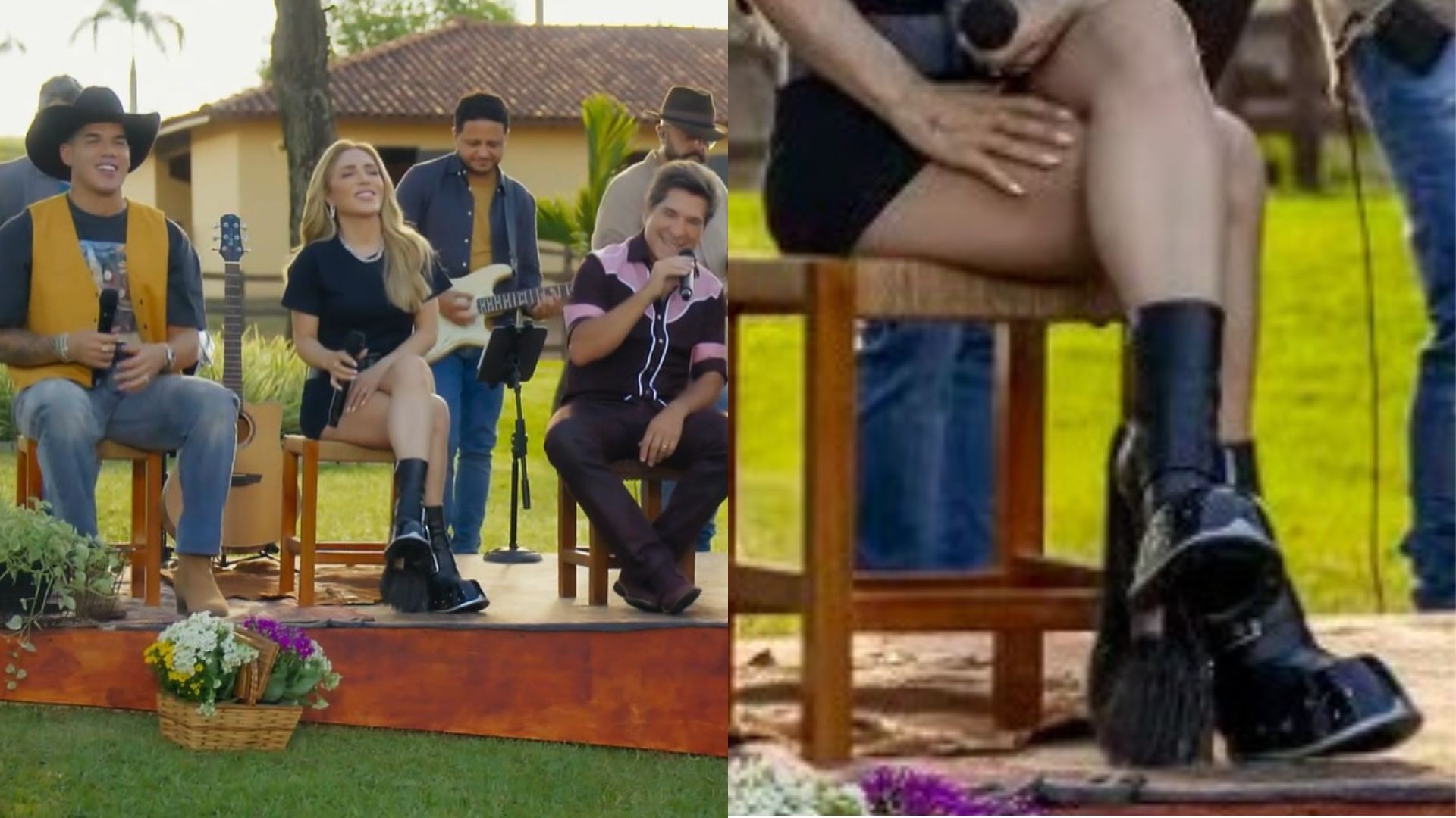 Manu Bahtidão enfrenta dificuldades com bota inusitada na fazenda de Daniel Foto: Reprodução