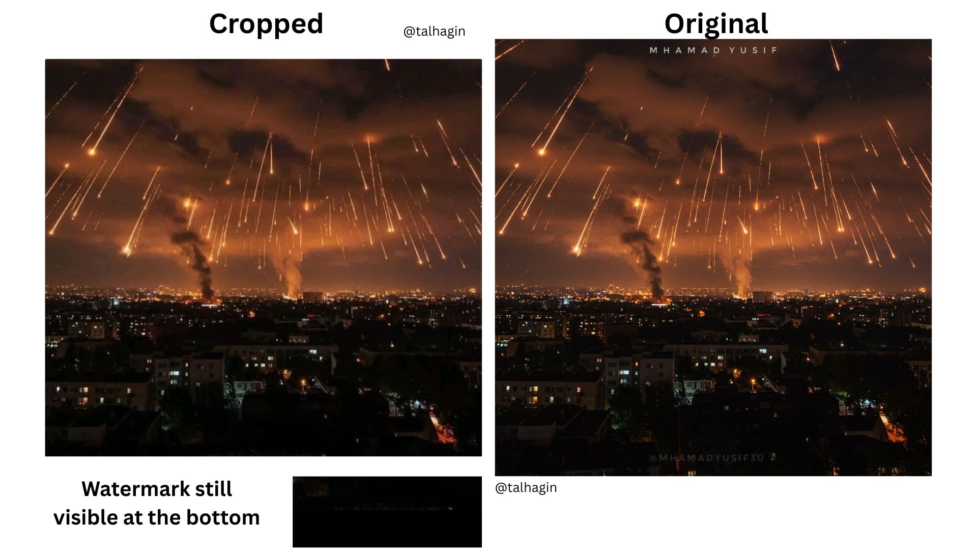 Imagem gerada no Google IA foi compartilhada como sendo um ataque a Tel Aviv (Foto: Reprodução)