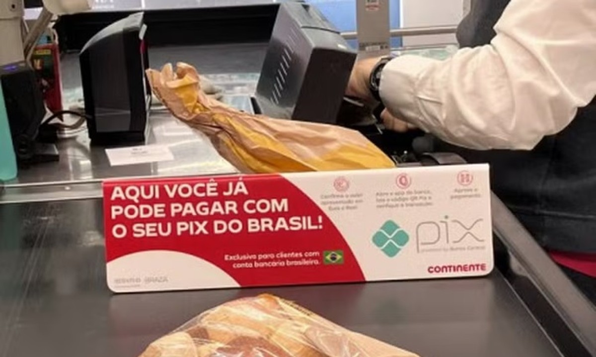 PIX é aceito em supermercado de Portugal (Foto: Reprodução/Redes Sociais)