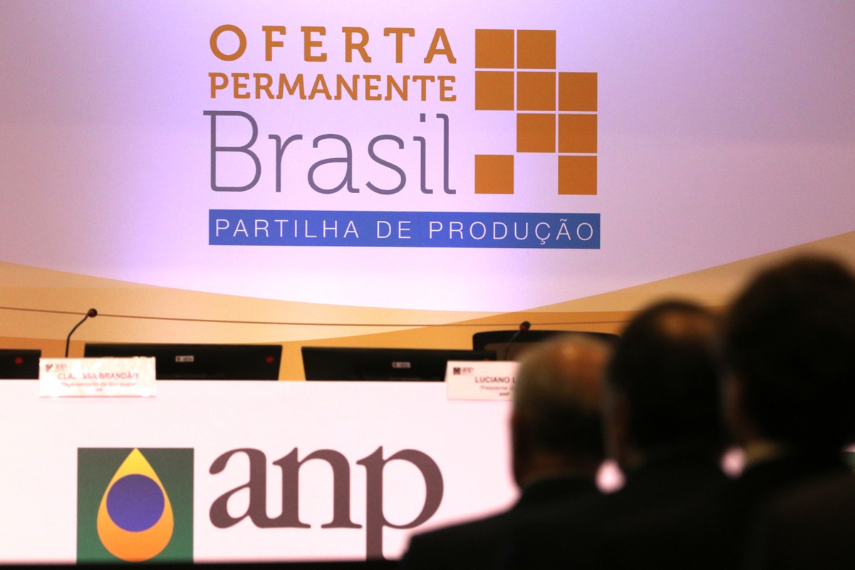 Leilão de petróleo da ANP, em 2022 — Foto: Tânia Rêgo/Agência Brasil