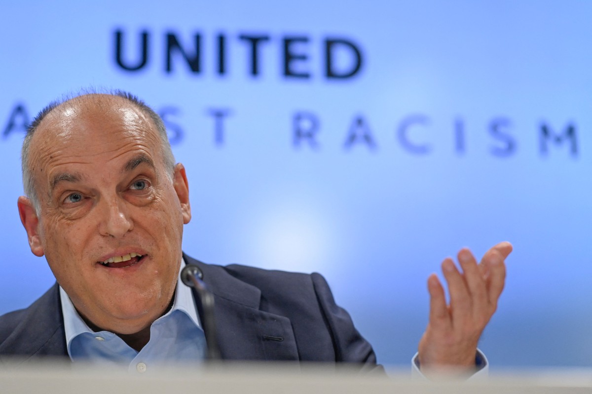Javier Tebas é presidente de LaLiga (Foto: OSCAR DEL POZO / AFP)