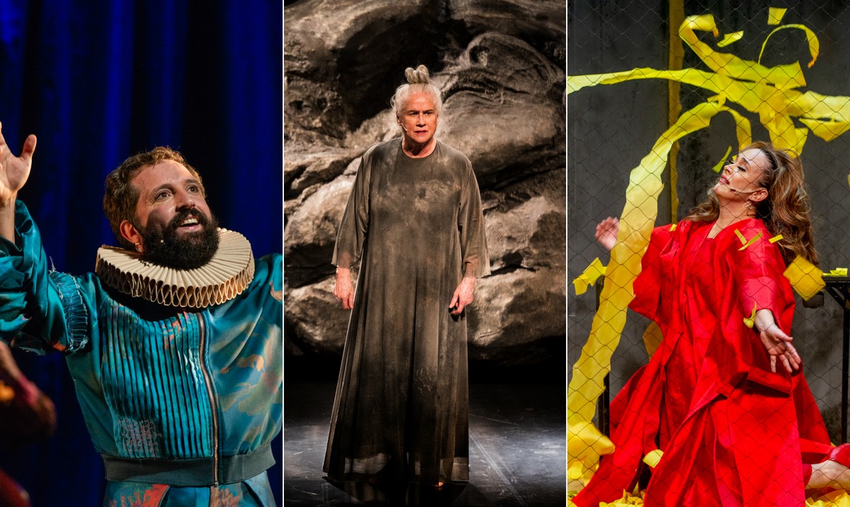 Teatros do Rio de Janeiro apresentam 'Céu da língua', 'Ficções' e musical sobre Clara Nunes Musical de Clara Nunes, 'Céu da língua', 'Ficções' e monólogo com Gabriela Duarte — Foto: arte