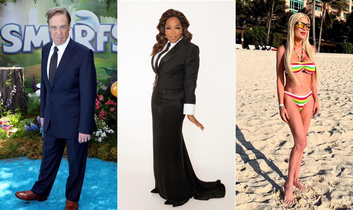 John Goodman, Oprah e Tori Spelling — Foto: Amy Sussman/Getty Images via AFP, Dalvin Adams/Reprodução/Instagram e Reprodução/Instagram
