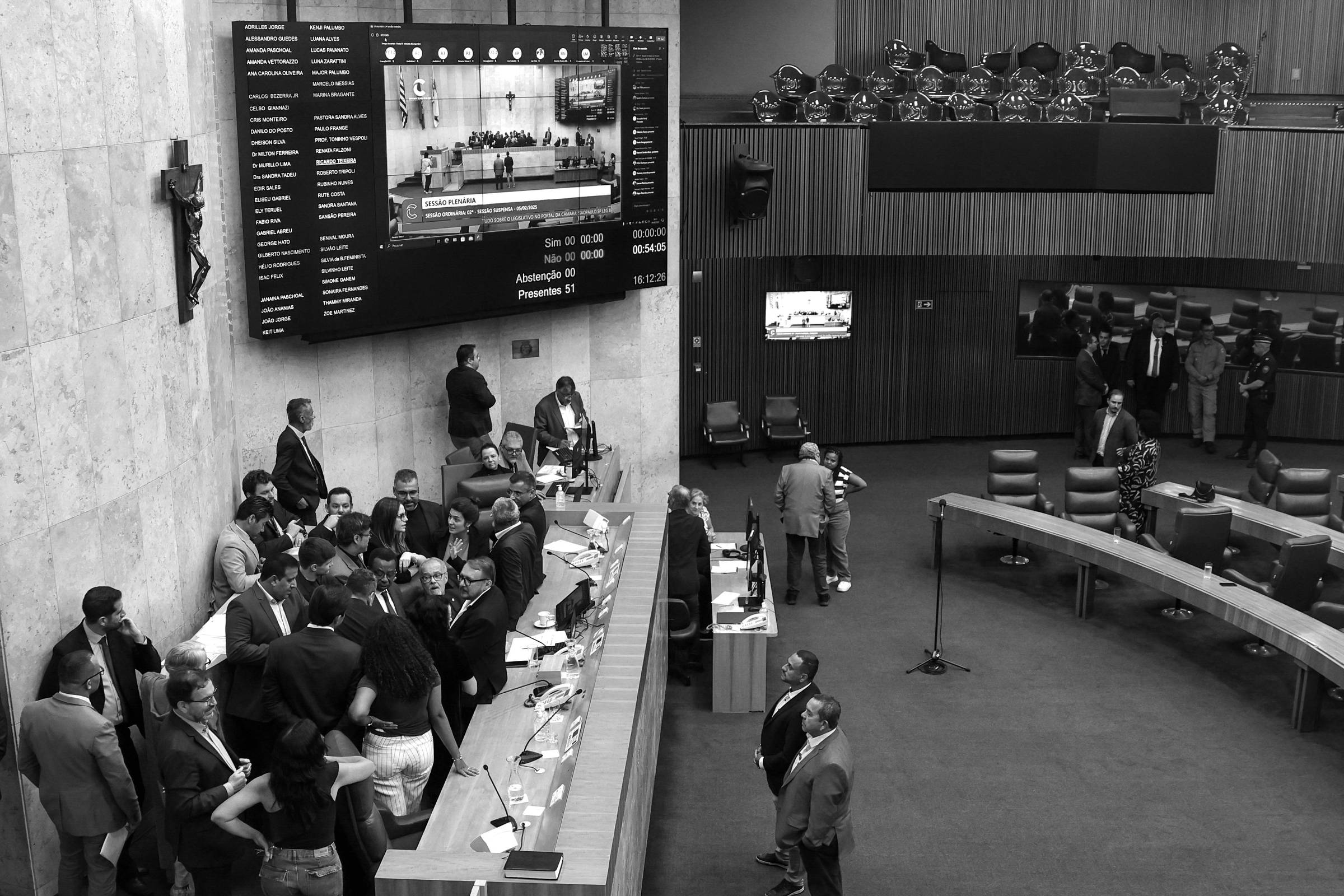 Plenário da Câmara Municipal de São Paulo (Foto: Rafaela Araújo - 6.fev.25/Folhapress)